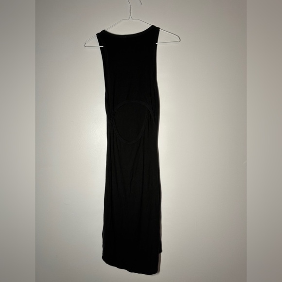 house of harlow black tight bodycon ribbed midi dress cut out back size small - Picture 5 of 6